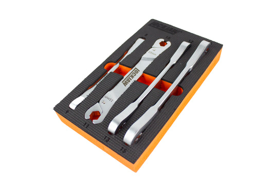 Lockjaw Ratcheting Flare Nut Wrench 4pc Set